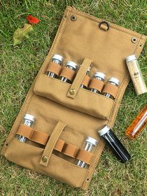 Outdoor Portable Seasoning Bottle Camping Picnic Camping Storage Bag Canvas Seasoning Bag