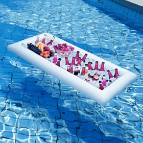 2/PVC Inflatable Floating Row, Swimming Pool Floating Drinks & Food Holder, Floating Drinks Cooler Table Bar Tray, Beach Inflatable Air Mattress
