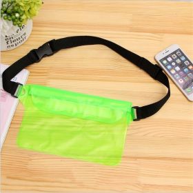 Waterproof Swimming Bag; Ski Drift Diving Shoulder Waist Pack Bag Underwater Mobile Phone Bags Case Cover For Beach Boat Sports (Color: Green)