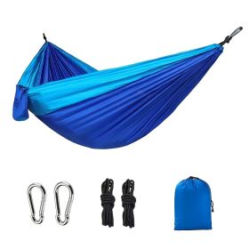 1pc Outdoor Camping Hammock; Portable Nylon Parachute Hammock 106*55in (Color: 106*55in Dark Green Fruit Green)