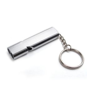 Portable Aluminum Safety Whistle For Outdoor Camping Backpacking Hiking; Emergency Survival Tool (Color: Silvery)