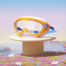 Kids Swim Goggles; Anti-Fog Swimming Goggles Swim Glasses Leak Proof For Age4-16 (Color: Orange)