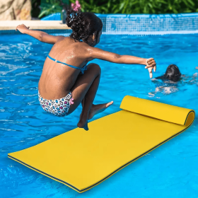 Water Floating Mat For Lake Swimming Pool, Thick Foam Water Floating Pad For Family Party, Lake Pool Beach Relaxing Floats For Adults & Kids (Color: 2.95ft*5.9ft Yellow Green Yellow)