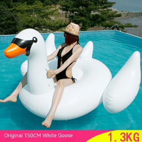 pc Large Inflatable Floating Bed/Lounge Chair For Swimming Pool For Adults Kids, Pool Party Decoration (Color: 150# White Swan Mount)