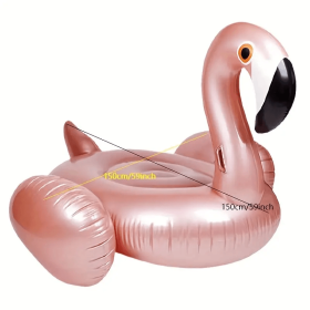 pc Large Inflatable Floating Bed/Lounge Chair For Swimming Pool For Adults Kids, Pool Party Decoration (Color: 150#pink Flamingo Mount)