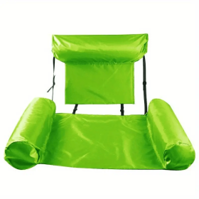 3/New Swim Ring Water Backrest Recliner Floating Bed Inflatable Swimming Circle Hammock Foldable Floating Row (Color: Green)